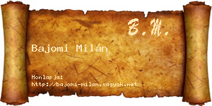 Bajomi Milán névjegykártya